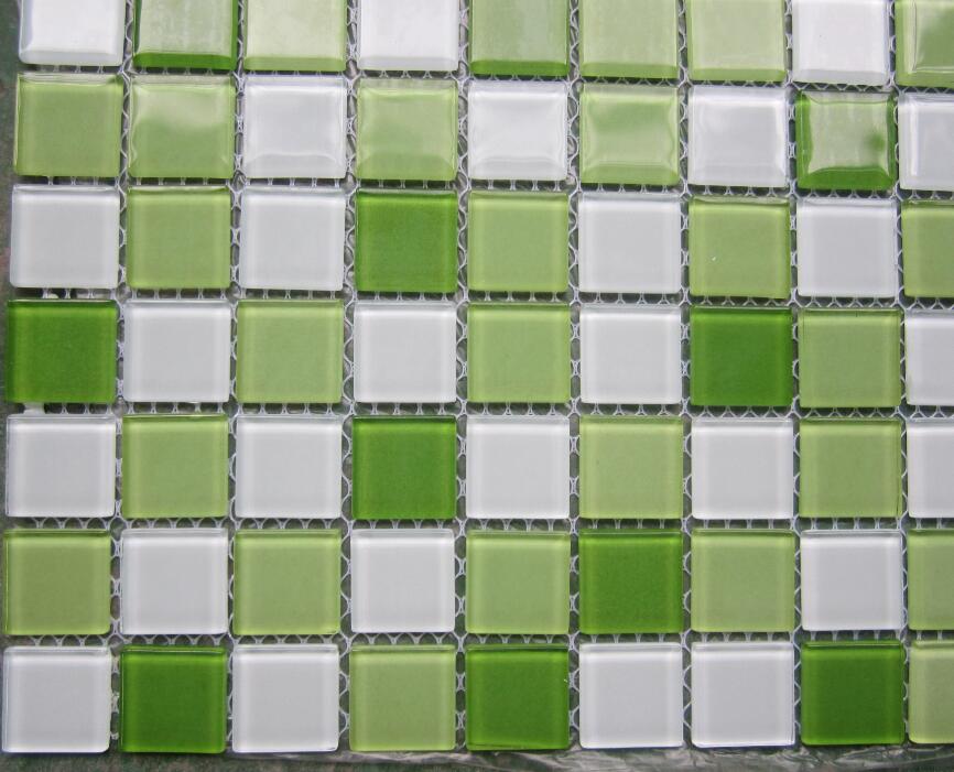 Green crystal glass mosaic swimming pool tile