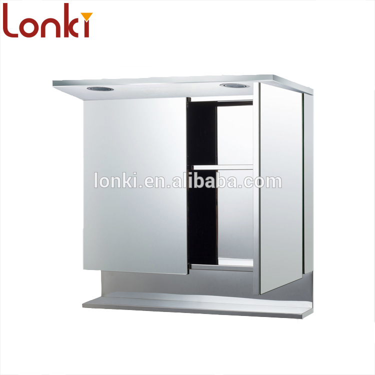 America bathroom cabinet with light and bracket High quality stainless steel medicine mirror cabinet