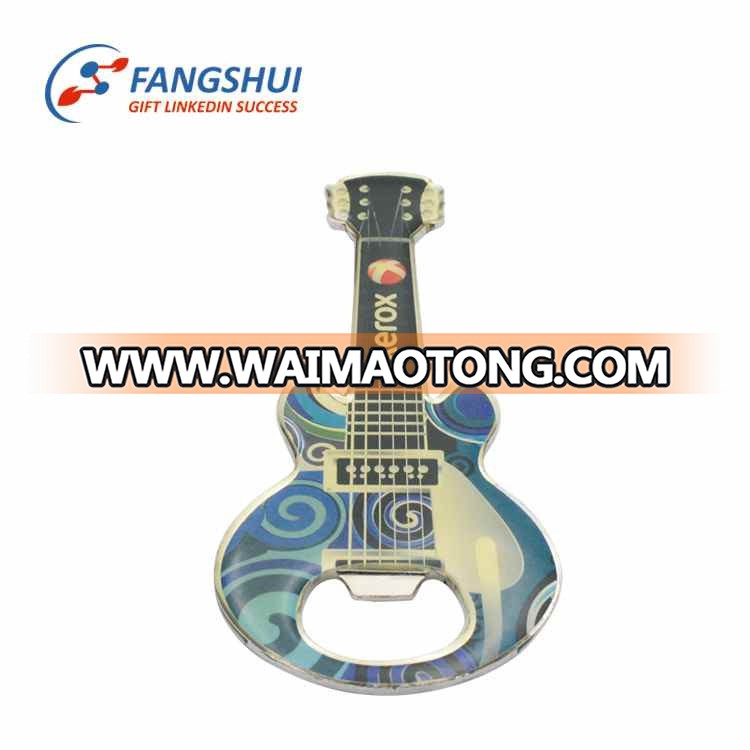 Wholesale Custom Die Struck guitar shape metal beer Bottle Opener