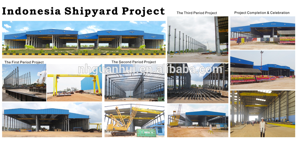 Large space steel structure workshop factory building and prefab warehouse