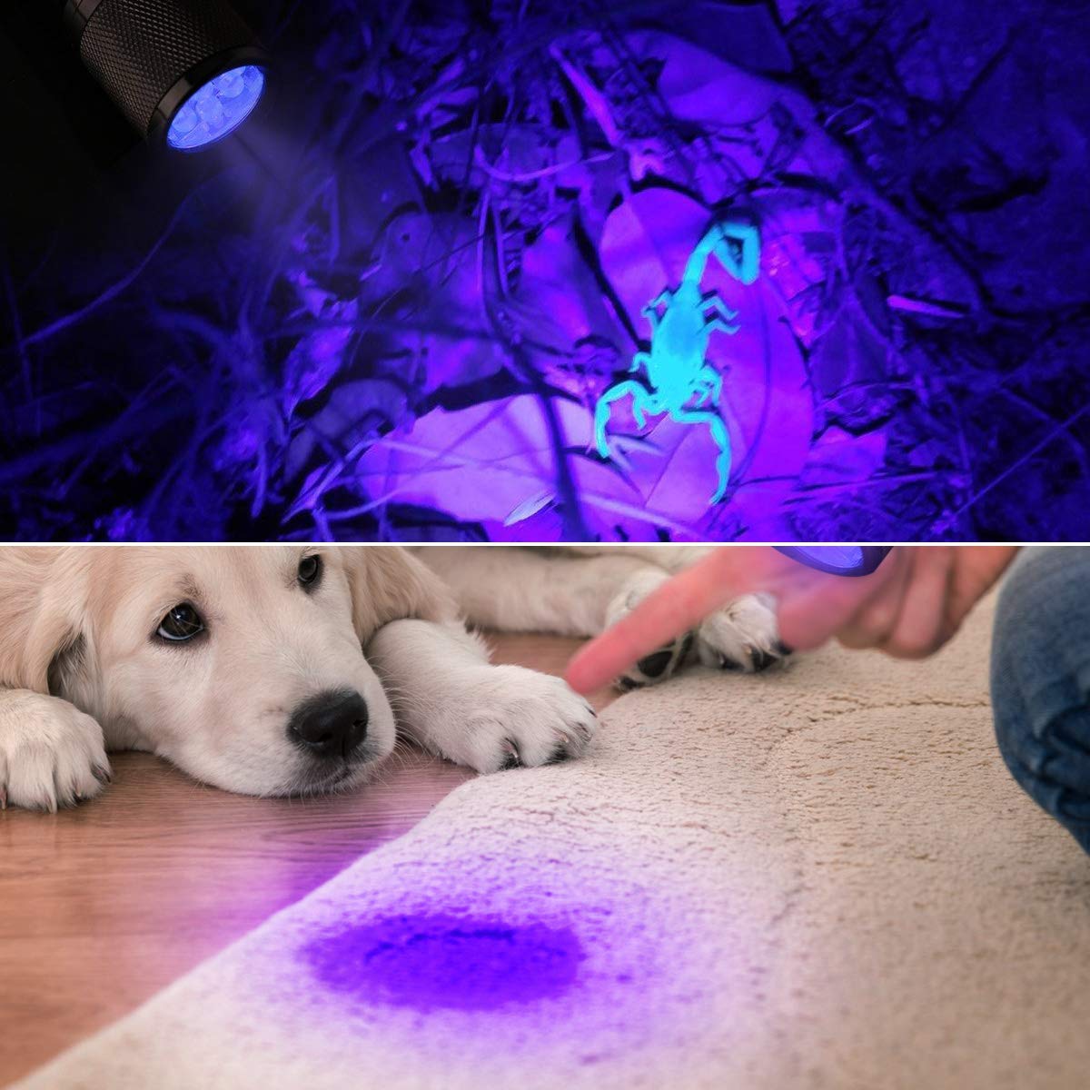 Ultra Violet Black Light 9 LED Mini Aluminum Flashlight AAA Pet Urine Stains Detector Scorpion Hunting Torch Light UV Flashlight