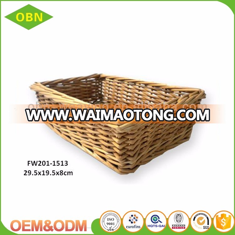 Household rectangular fruit wicker basket tray