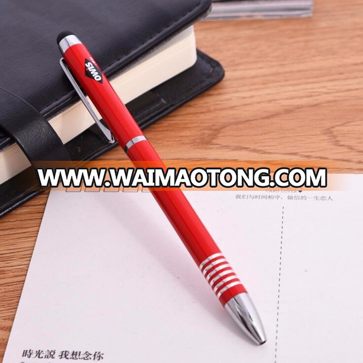 promotional metal stylus advertisement pen touch screen ballpoint pen with touch screen mobile phone head