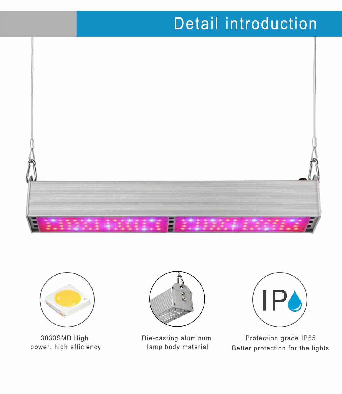 LED Linear  with IV UR Chips 390nm 730nm Plant Growing Light for Hydroponic Greenhouse full spectrum 11 band led grow lights