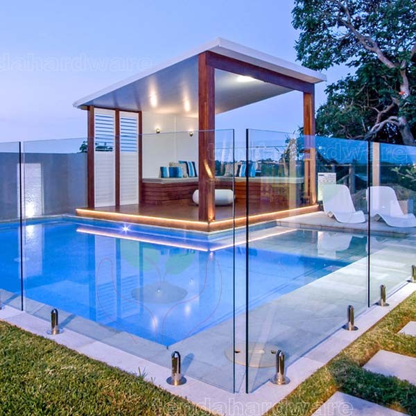 swimming pool 316stainless steel spigot toughened glass rails