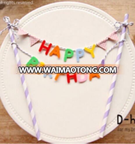 Eco-friendly custom designs birthday party cake banner decorations