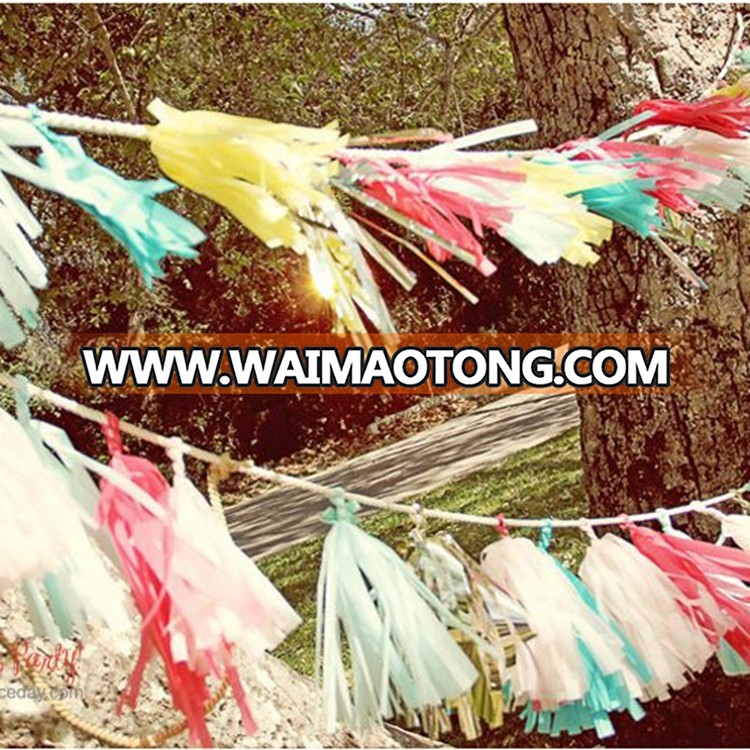 multi color hanging tissue paper tassel for wedding