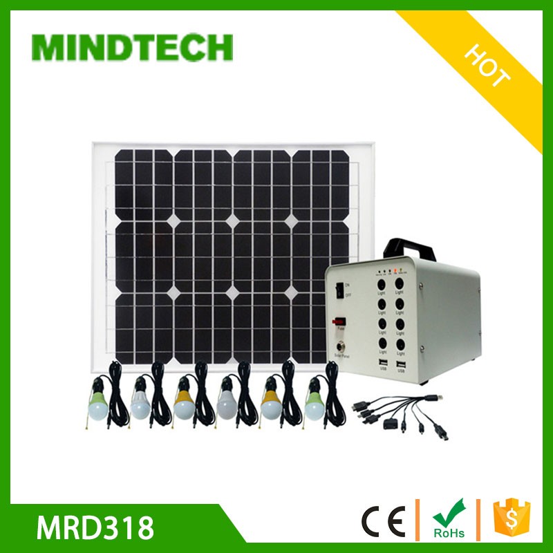 Hot selling 10W mini solar power lighting system portable DC solar kits for home