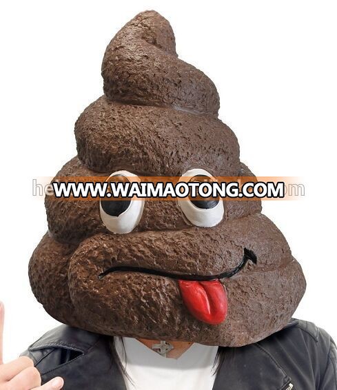 DOO DOO HEAD MASK, Funny Fake Poop With Face Halloween mask