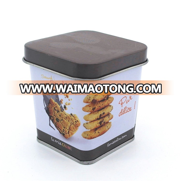 Small tin box with tapper shape, hot sale round cookie tin container