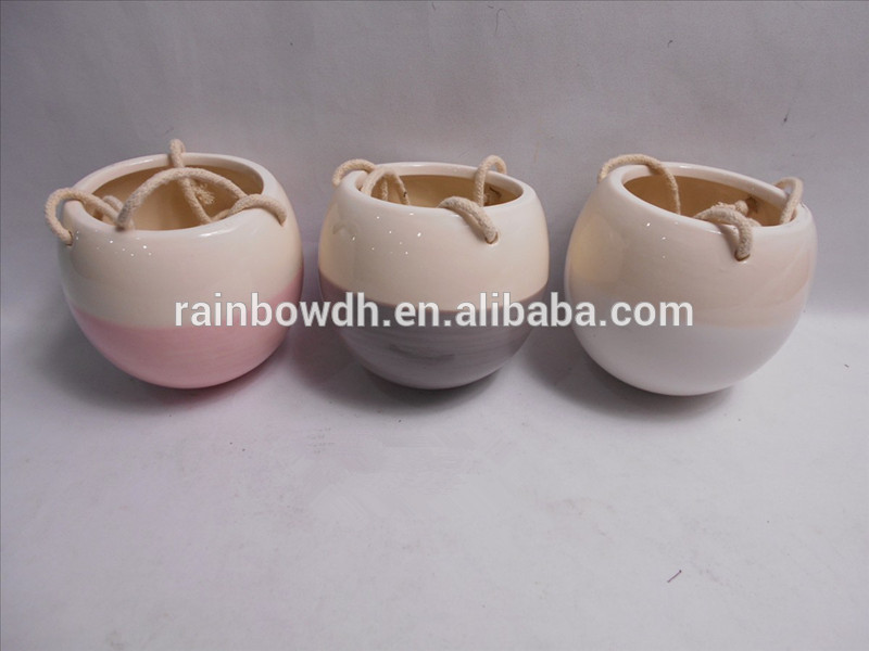 Wholesale hanging ceramic flower pot for decoration home