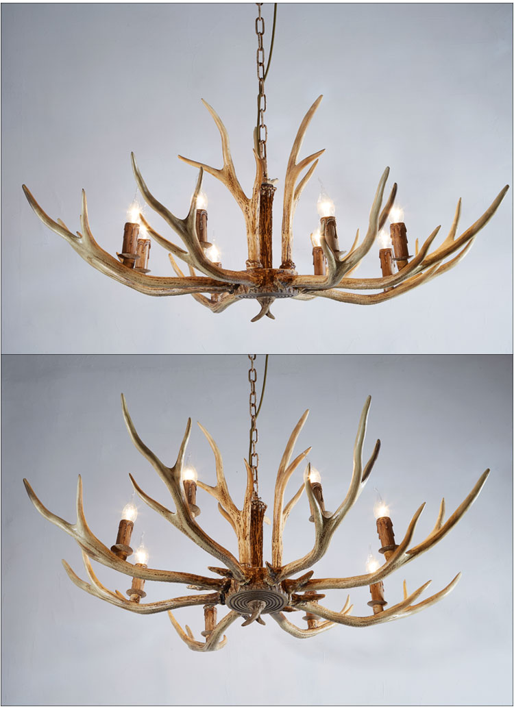 Decorative Light Cheap Price Resin+Crystal Antique Antler Chandelier For Sale