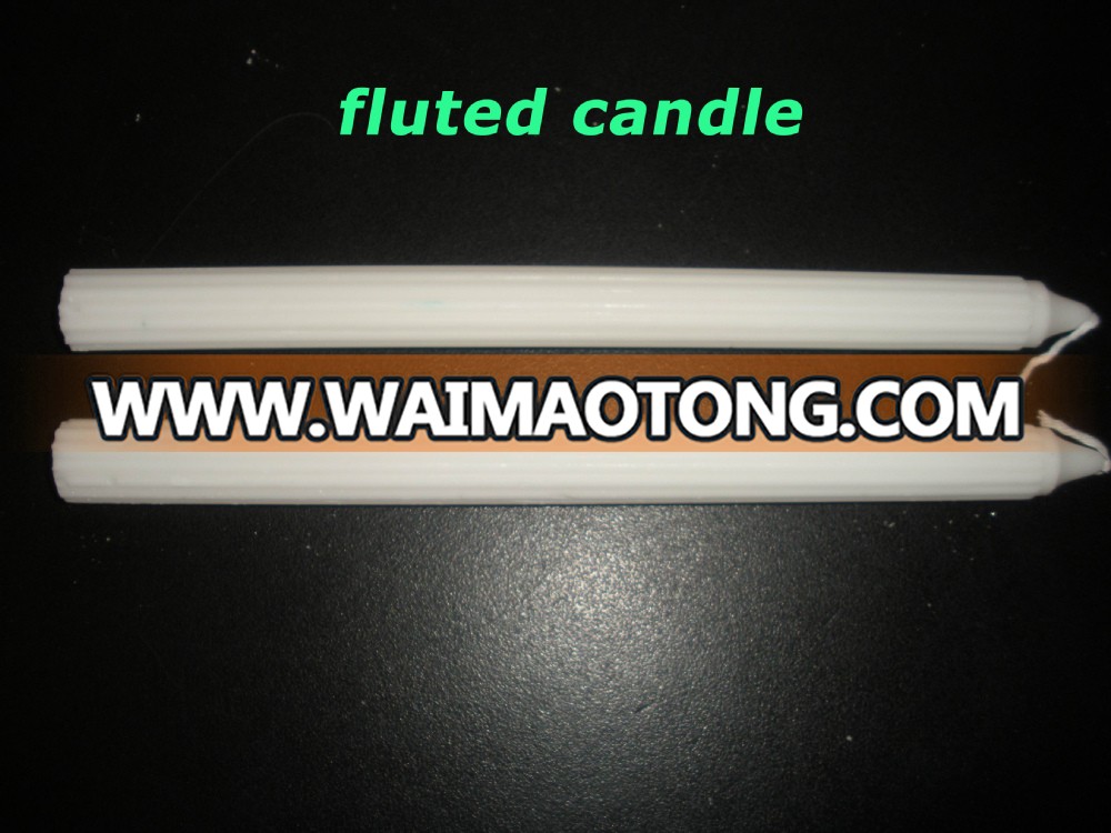 Paraffin wax unscentd White fluted Candles