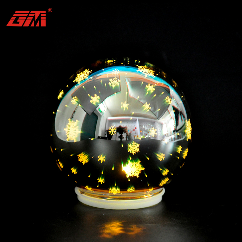 Wholesale christmas ornaments battery operated led lighted round hand blown decorative bubble glass ball