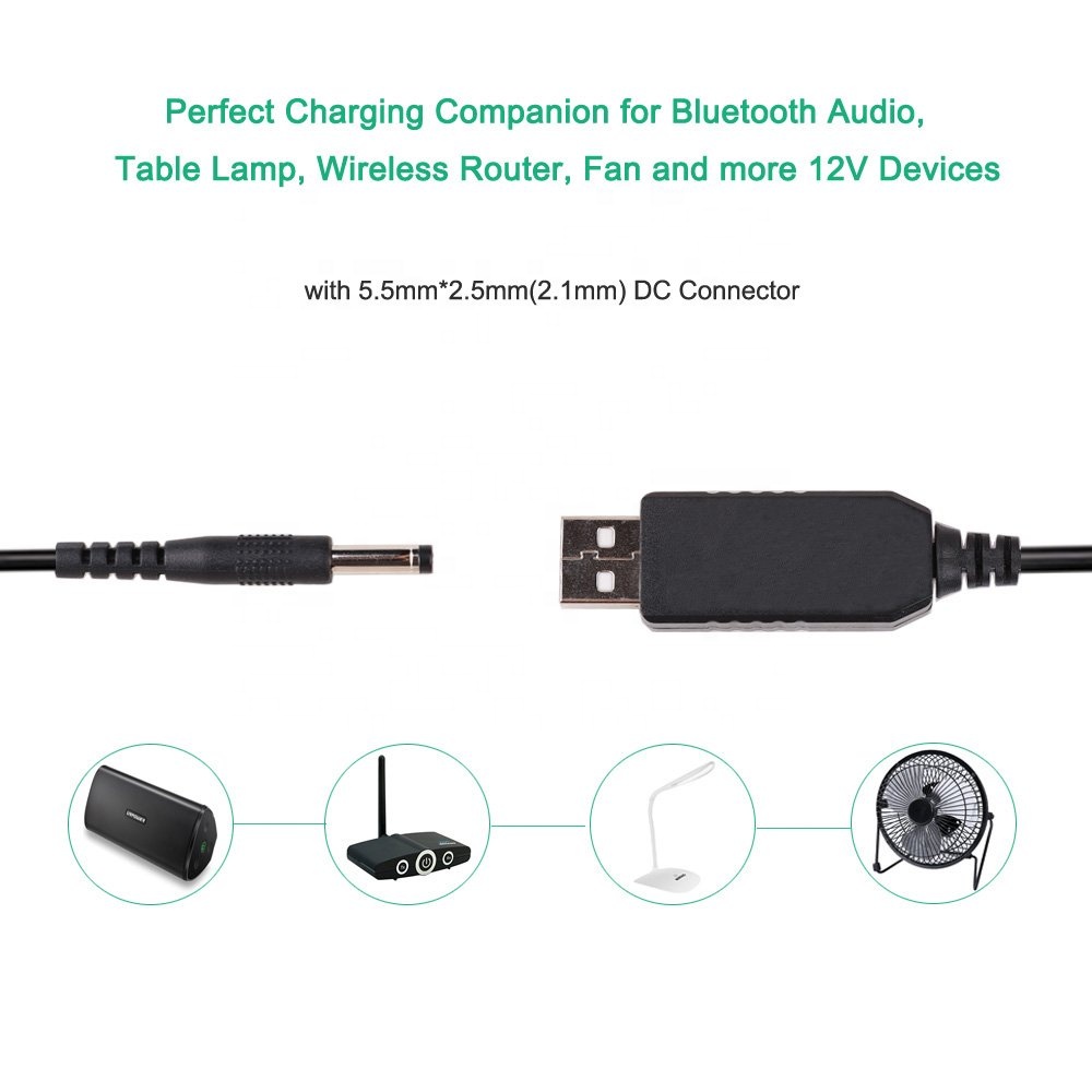 DIY Project Tools Modem DC 5V USB Charger to DC 9V / 12V Converter for WiFi Wireless Router