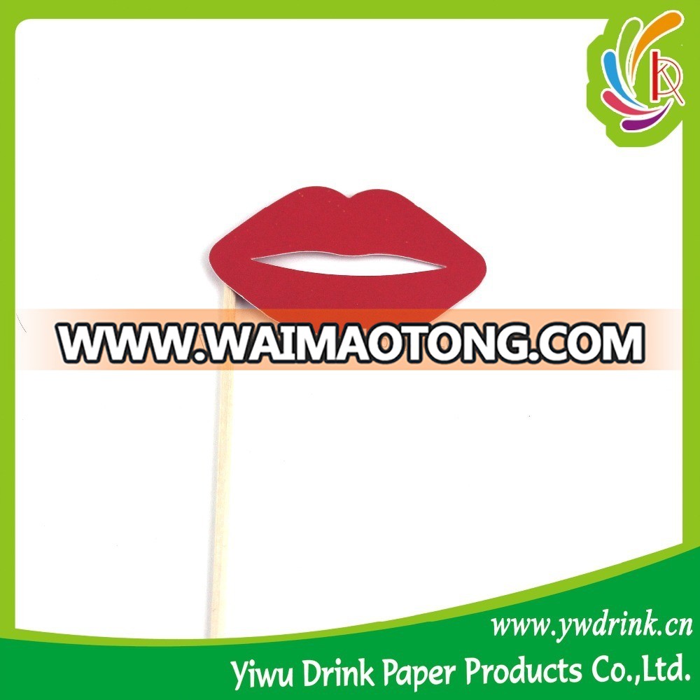 New Products Red Mouth Lip Decoration Photo Props On A Stick