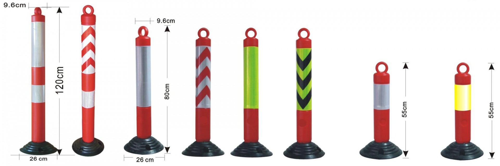 PE Reflective Removable Parking Traffic Warning bollards