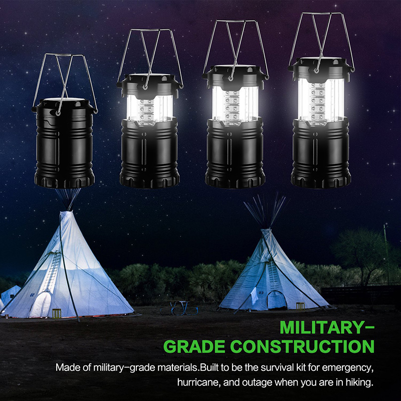 Portable Bright Outdoor Collapsible LED Hanging Tent Lamp 30 led camping lantern LED Camping Light