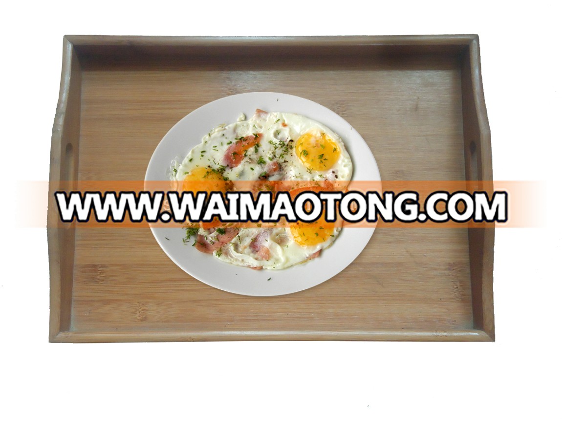 Houseware Bamboo Nesting Breakfast Bed Coffee Serving Trays