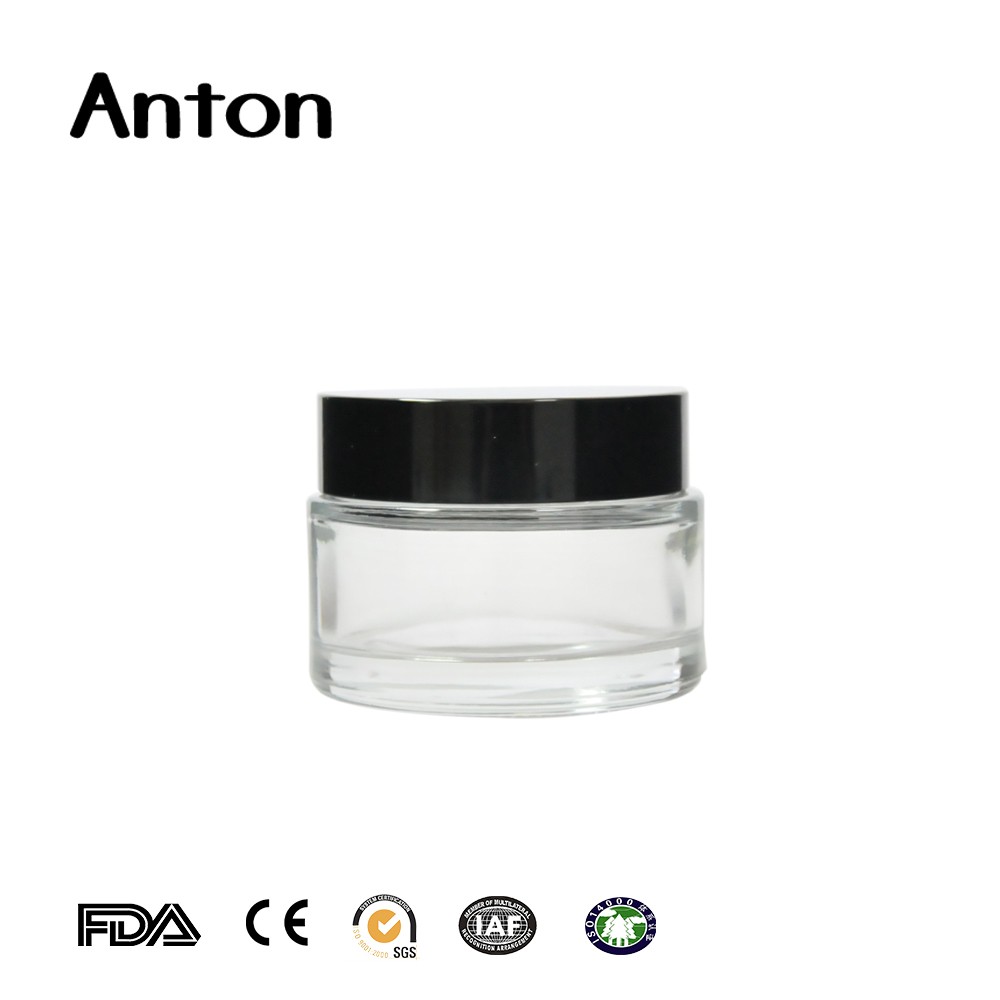 20ml wholesale high quality luxury cosmetics glass cream jars frost cream glass jar round cosmetics face cream empty glass jar