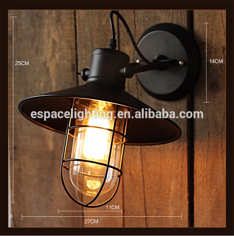 Wholesale Price Loft Vintage Industrial Edison Wall Lamps Clear Glass Lampshade Antique Copper Wall Lights 110V 220V For Bedroom