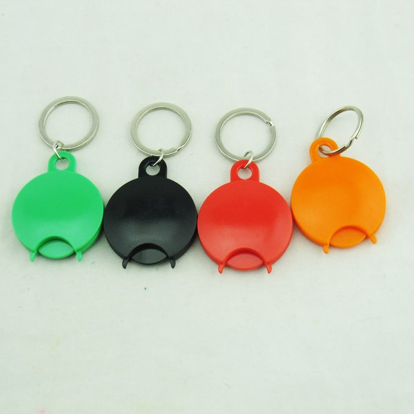 plastic supermarket shopping cart /trolley token coin keyring