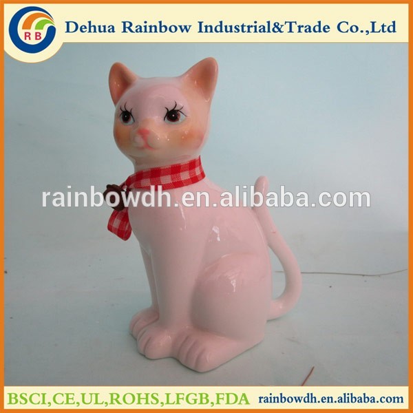 hot selling white ceramic cat figurines