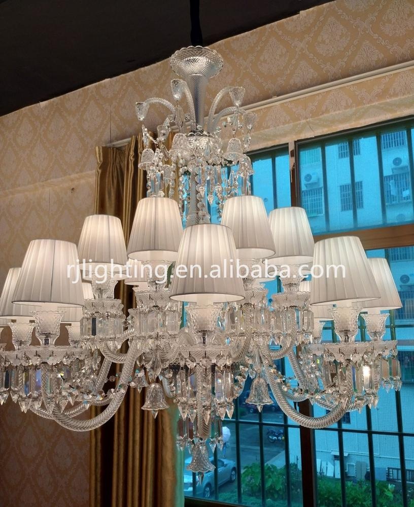 24 lights traditional Baccarat style chrome glass arm pendant light chandelier crystal hanging candle light