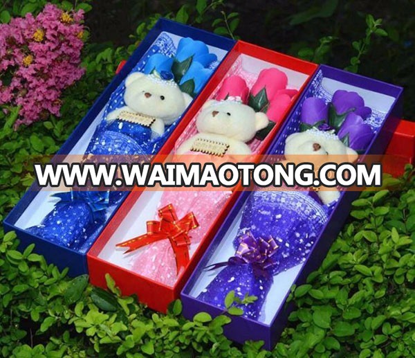 Wholesale christmas gifts artificial packing rose flowers