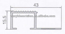 Aluminum silver step edge trim, stair edge trim