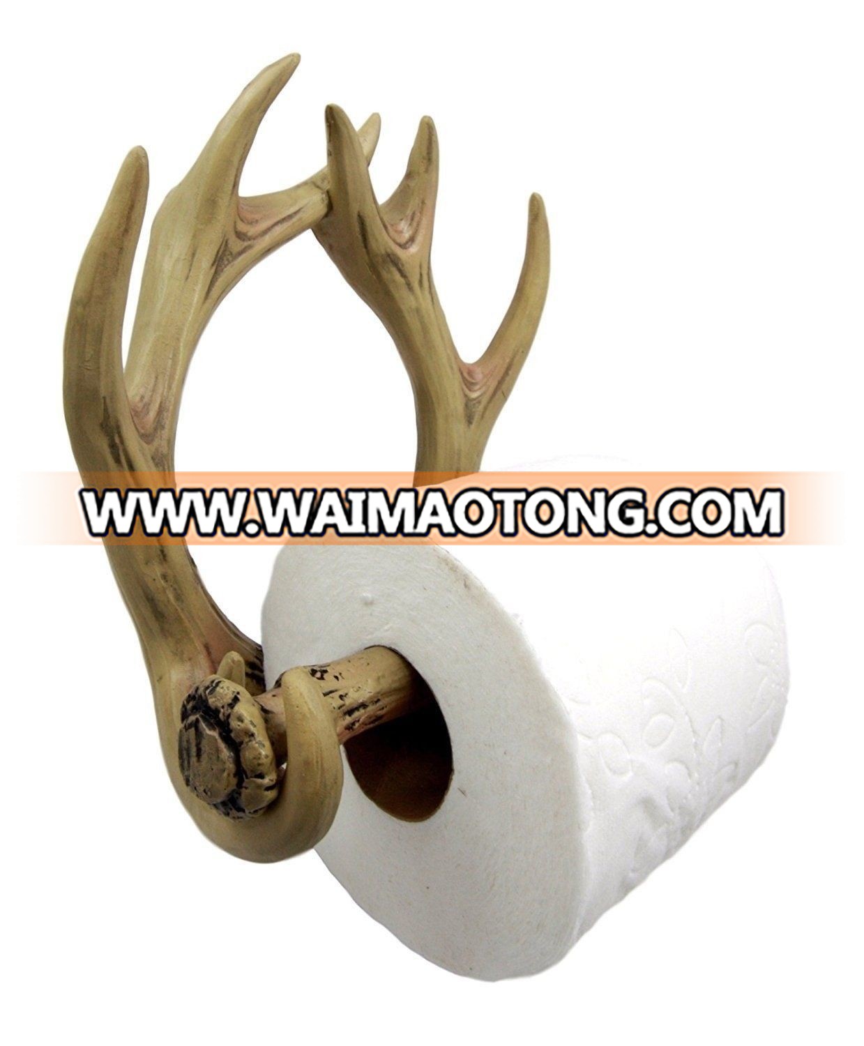 resin  Deer Antler Toilet Paper Holder Home Decorative Hunter Gift Statue