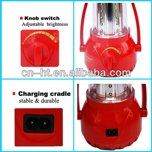 LED portable solar camping lantern with mobile phone charger