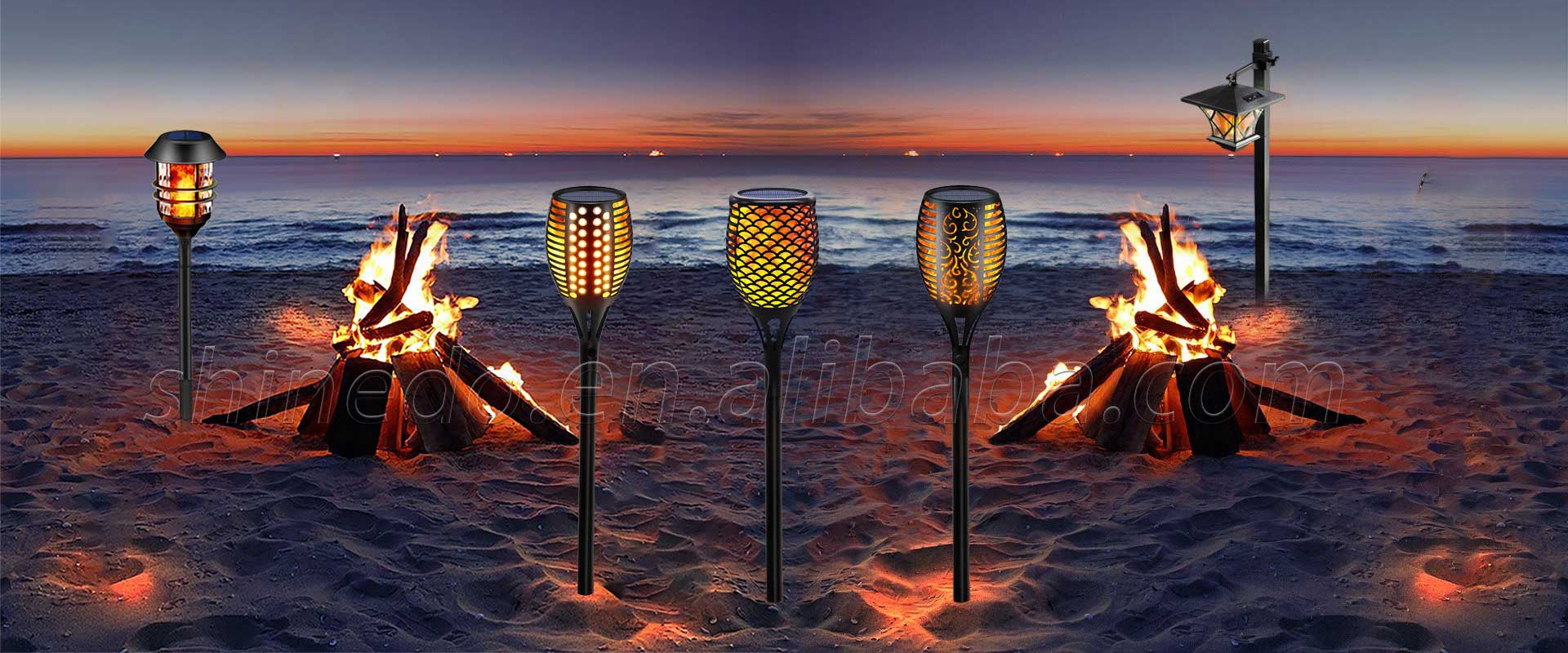 Solar Artificial Flickering Flame Outdoor Torch Lamps Landscape Decoration Led Light for Garden Patio Yard Driveway