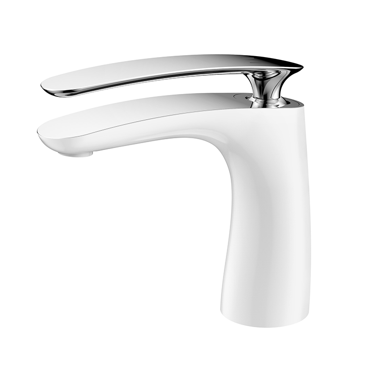 white single handle brass basin mixer faucet