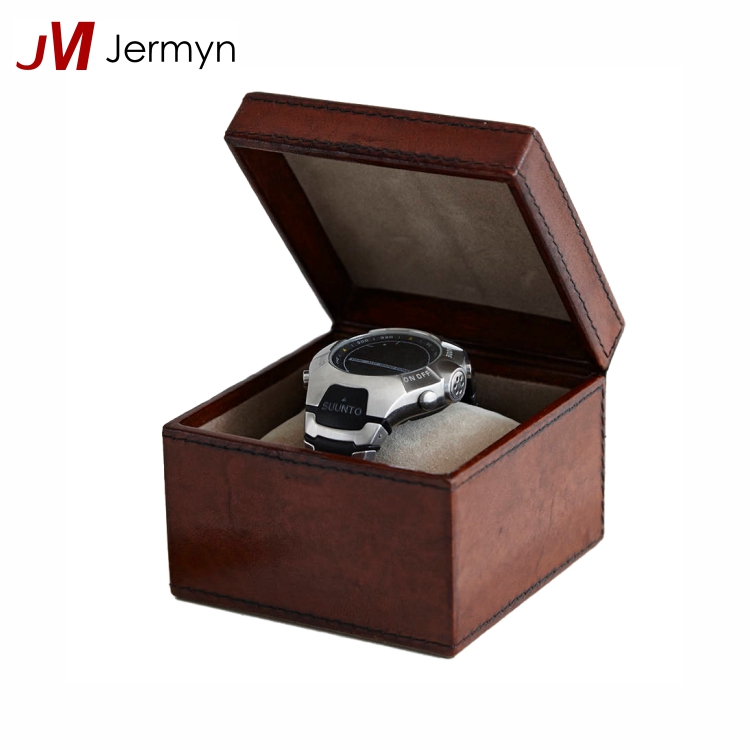 Made in China luxury custom leather single watch packaging box