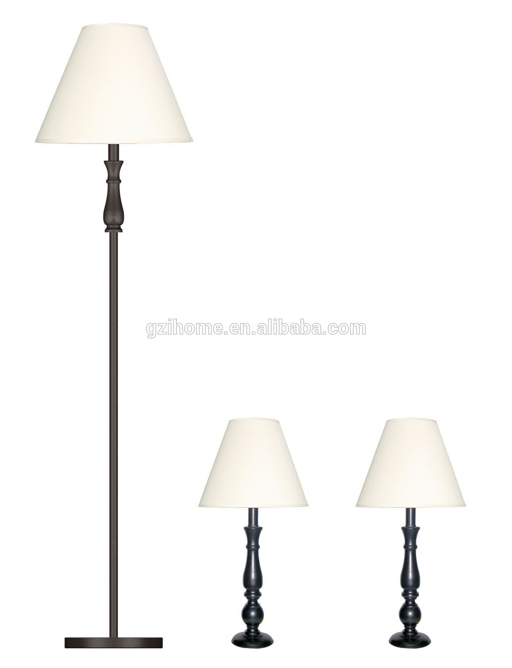 one floor lamp& two table lamp sets