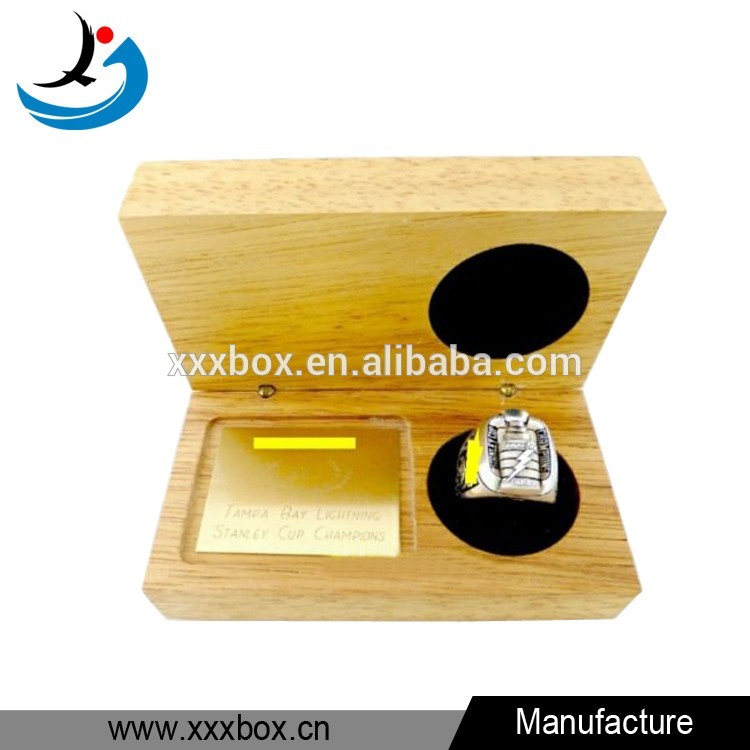 Handmade luxury wood championship ring represent box wholesale