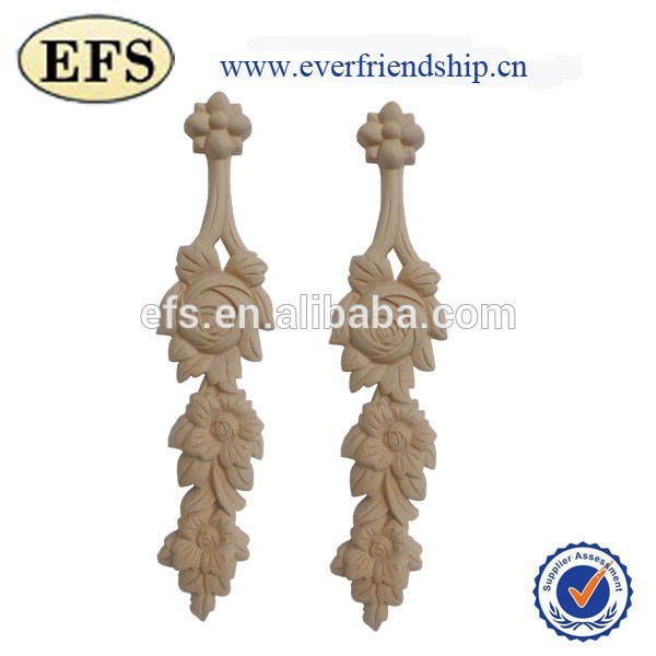 fancy hand carved wood flower fashion ornament