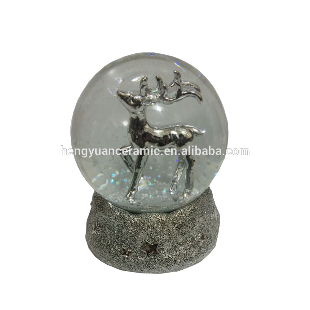 Electroplating silver snow globe for christmas decor