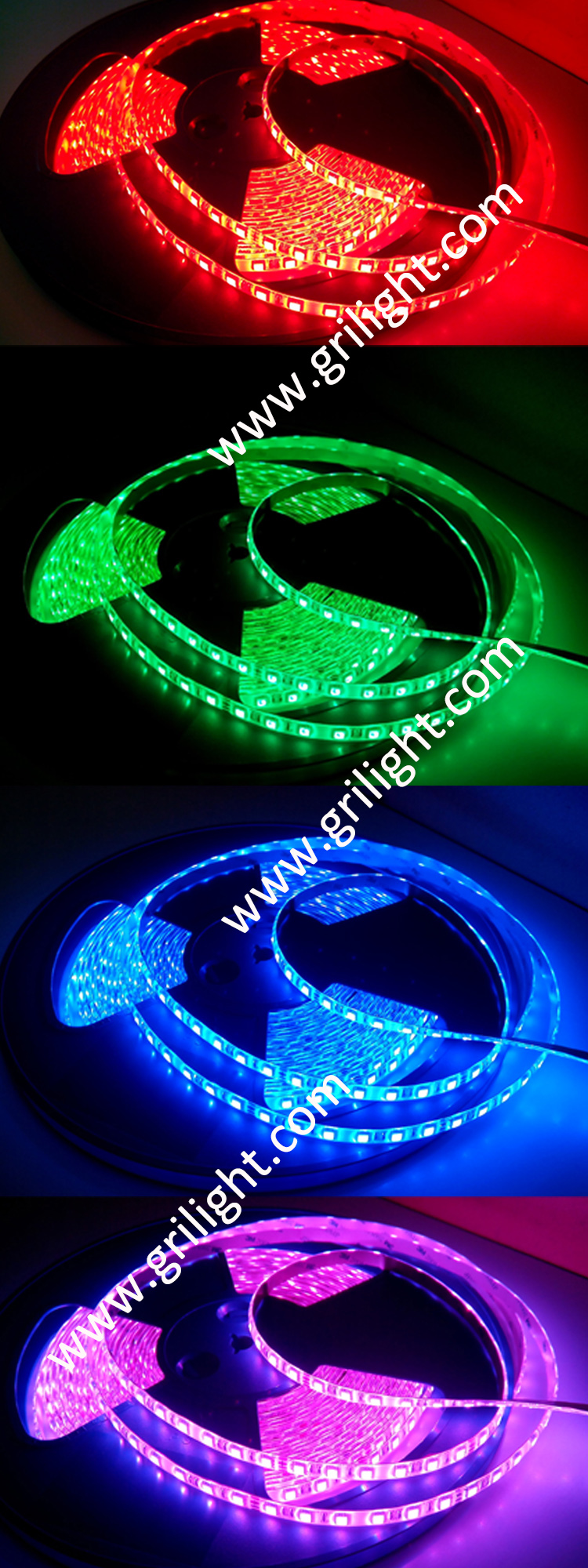 Factory Shenzhen rgb waterproof 300leds 5050smd rgb waterproof led strip light