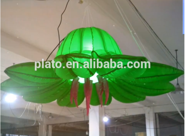 Hanging colorful led inflatable flower for event decoration