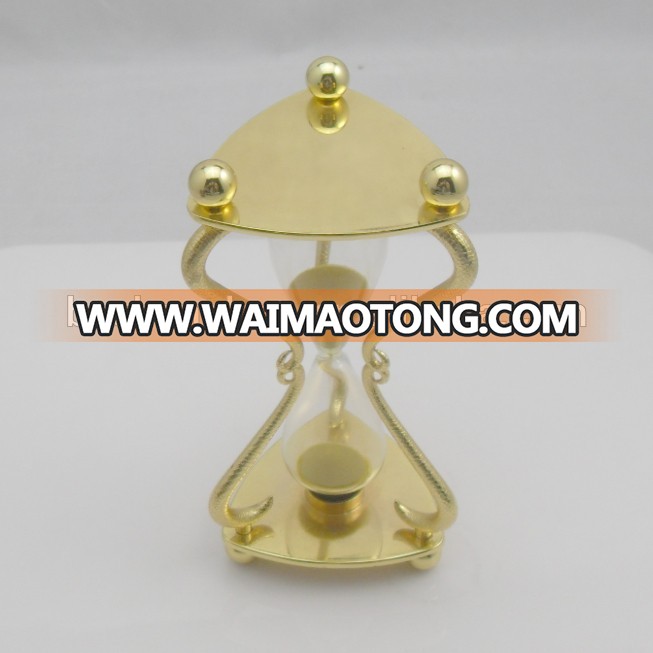 golden color metal 4 minutes hourglass for minute timer