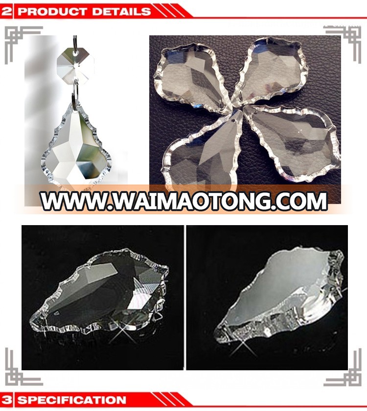 Maple shape French cut crystal Prism Pendeloque for Chandelier pendants