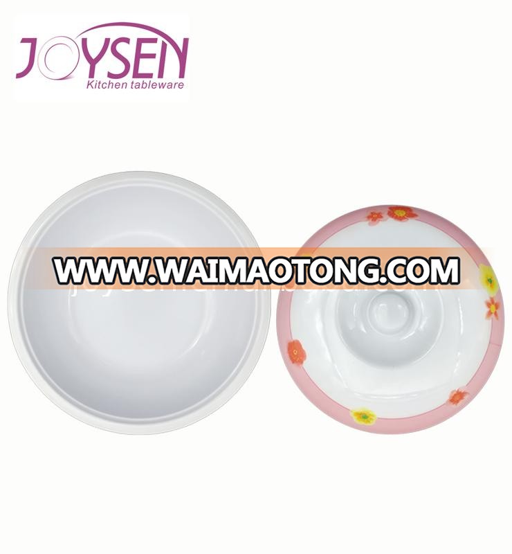 Hot sell 8'' round plastic melamine cover bowl with lid