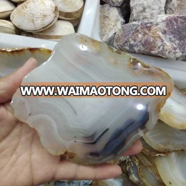 Free Shape Agate Slice Polished Moss Agate Coaster Agate Slab For Sale