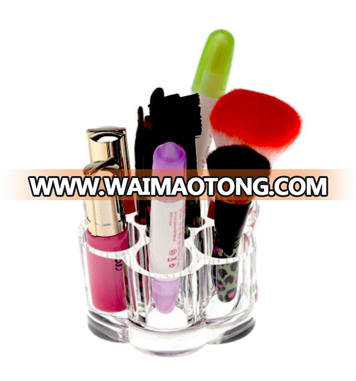 Acrylic Clear Makeup Cosmetic Brush Lipstick Stand Display Organizer Box Case