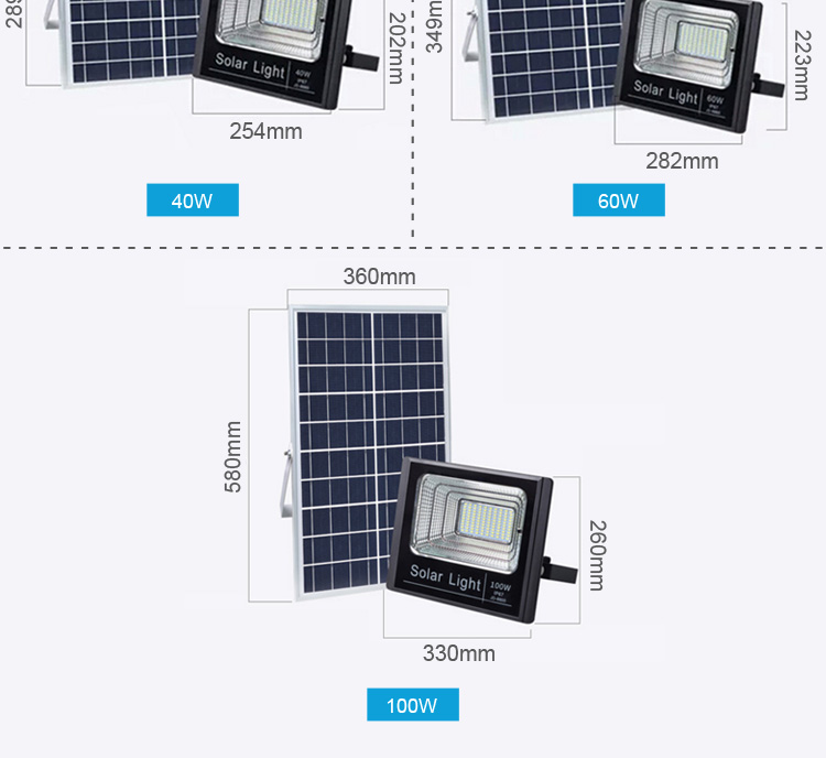 outdoor ip65 waterproof solar garden light 40w adjust lighting time remote control solar flood led light