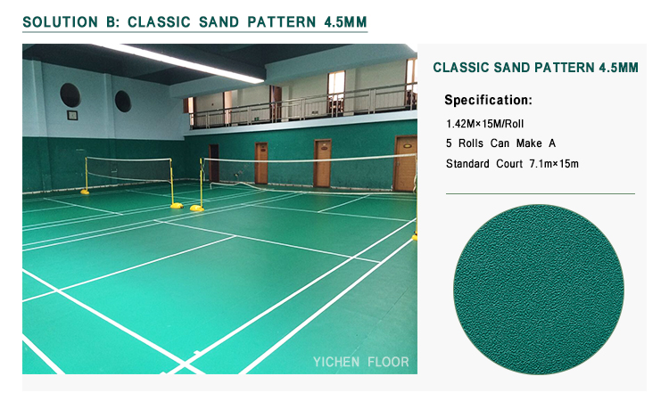 Yichen badminton court mat for badminton flooring/kindergarten/Gym//Dance Hall/hospital In Stock