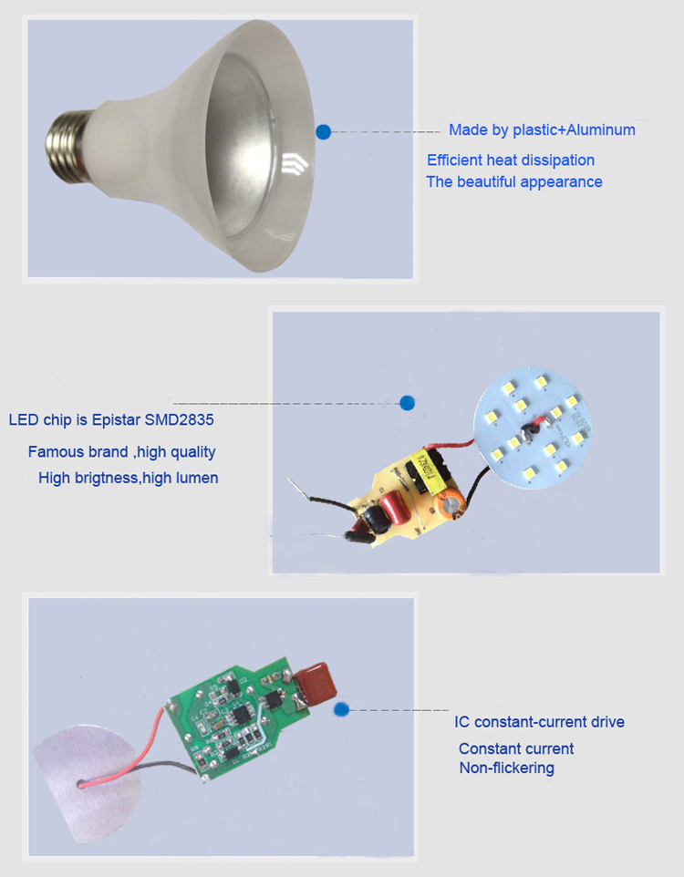 9W E27 Aluminum PC Full Automatic Induction LED Sensor Light LED Bulb