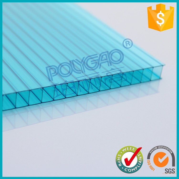 Red/yellow/brown twin wall polycarbonate sheet for greenhouse